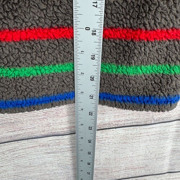 Hanna Andersson‎ Striped Fuzzy Fleece 1/4 Zip Jacket Youth Size 140/US 10 Gray - Picture 12 of 13